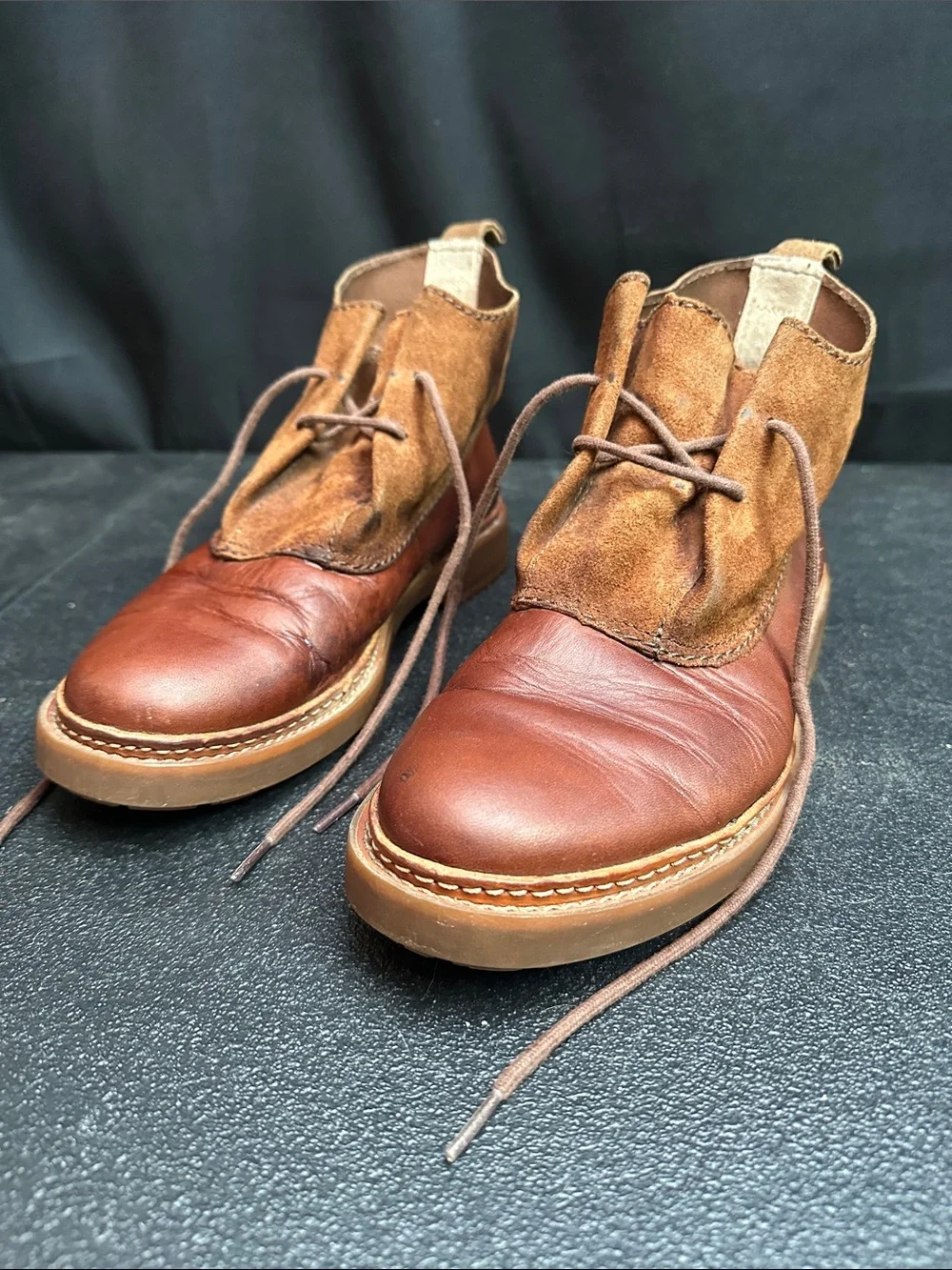 Clark’s Men's Brown Leather & Suede Lace-Up Boots Mens 8.5